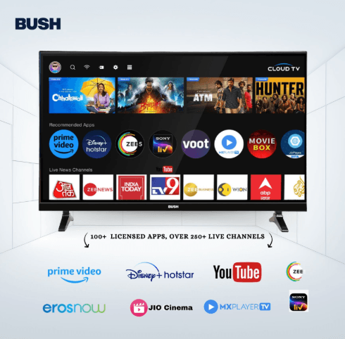 Bush 80 cm (32 inch) HD Smart LED TV, Black, JMK32 PRO
